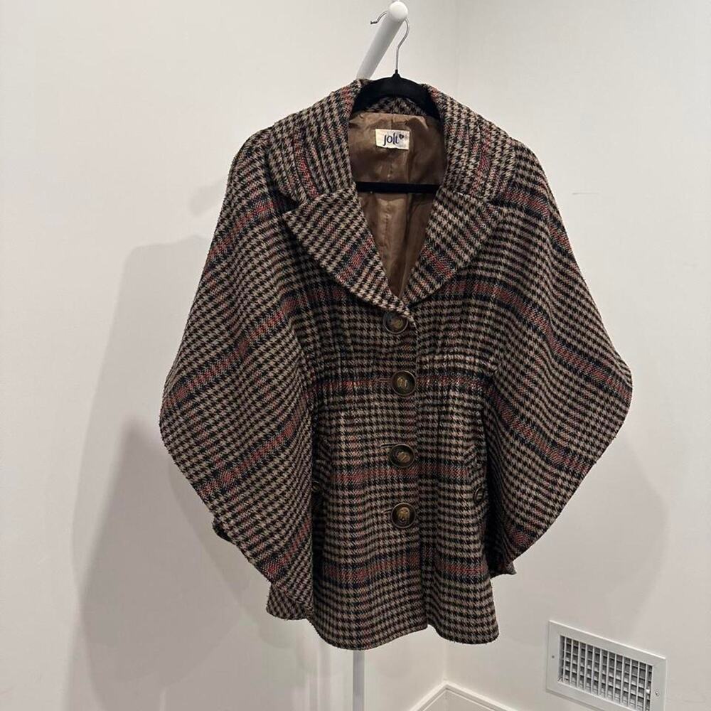 Jolt plaid cape coat xss